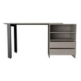 thumbnail image 6 of Malaui 120 Desk, Two Legs, Two Drawers, Two Shelves Light Gray, 6 of 6
