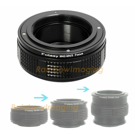 Fotast M42 Lens to MFT M43 Mount Adapter/ Macro Focusing Helicoid, Compatible with Olympus E-PL6 E-PL7 E-PL8 OM-D E-M1 I II E-M1X E-M5 I II III E-PM2 E-PM1 PEN-F/ Panasonic G7 G9 GF6 GF7 GF8 GH4 GH5