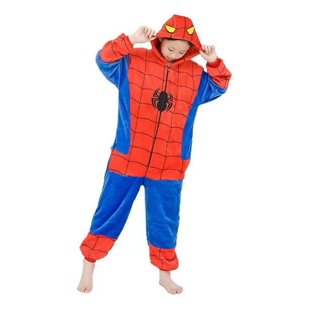 Stitch Spiderman Enfants Kigurumi À Capuche Pyjama Une Pièce Hiver Chaud  Cosplay Vêtements De Nuit Onesies Combinaison Vêtements De Nuit 
