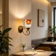 thumbnail image 1 of Lámpara de pared vintage aplique decorativo para cafeterías, dormitorios, pasillos, balcones con luz nocturna LED, iluminación ambiental cálida, material de hierro y vidrio, 1 of 8