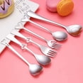 thumbnail image 5 of Stainless Steel Heart Shaped Fork with Long Handle - Sugar Spoon Tea Coffee Dessert Cutlery Teaspoon Valentine's Day Gift, 5 of 8