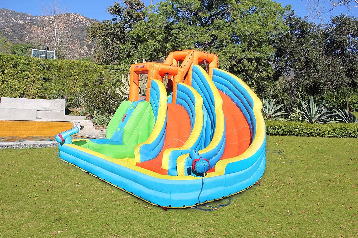 Sportspower Twin Peaks Splash and Slide with Water Cannons and Climbing