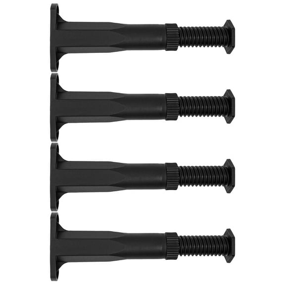 HEATSHAKING Bed Frame Middle Support Adjustable Bed Frame Legs 4Pcs 7.7X3.5X1.8In Black Cylindrical