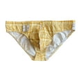 thumbnail image 2 of ZQUUVOU Men's Briefs Solid Color Block Elastic Waist Casual Underwear (Yellow,2XL), 2 of 3
