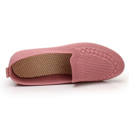 

Cathalem Size 8 Womens Shoes Casual Breathable Mesh Round Shoes Shoes Wedges Single Casual Toe Casual Shoes Women Low Heel Pink 8