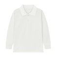 thumbnail image 4 of HUCOAE 5T Boys Shirts Boys Shirt Polo School Uniform Shirt With Long Sleeves For Boys And Girls B22 shirt Beige 8-9 Years, 4 of 5