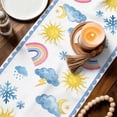 thumbnail image 3 of Cute Snowman Table Runner 70 Inches, Blue Weather Snowy Rainy Sun Rainbow Bed Runner Dresser Scarves Tabletop for Indoor Outdoor Parties/Ceremony/Banquet, 13" x 70", 3 of 9