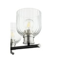 thumbnail image 4 of 610-3-6965 Quorum Lighting Monarch - 3 Light Chandelier-Noir/Satin Nickel Finish-Clear Glass Color   -Traditional Installation, 4 of 5