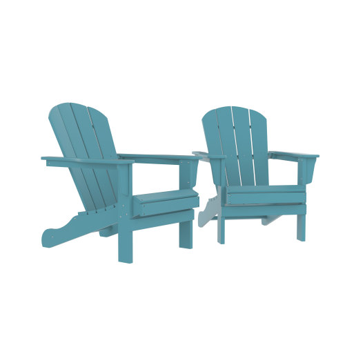 HDPE Adirondack Chair Set of 2, Sunlight Resistant no Fading Snowstorm Resistant, Outdoor Chair, Adirondack Chair, for Fire Pits Decks Gardens, Campfire Chairs, Blue - image 3 of 6