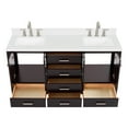 thumbnail image 5 of ARIEL Cambridge 66 Inch Double Rectangle Sink Bathroom Vanity With Carrara White Quartz Countertop 1.5 Edge In Espresso, 5 of 7