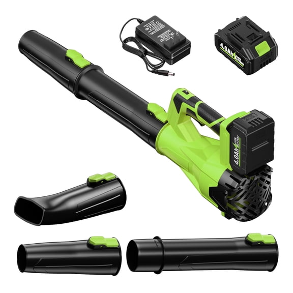 Wireless Leaf Blower, High Power, 4.0Ah Battery, 580CFM, 160MPH, 6 Speed Settings, Extended Nozzle, Non-Slip Handle, Lightweight, Lawn Maintenance, Yard Cleanup