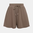 thumbnail image 6 of Matching Sets Women Clothing Summer Shorts Suit Ribbed Crew Neck Vacation Outfits,Coffee,M, 6 of 7