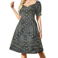 thumbnail image 3 of Vestido de manga corta ovalado dorado Cóctel de vestidos Falda de verano Vestido de noche, 3 of 7