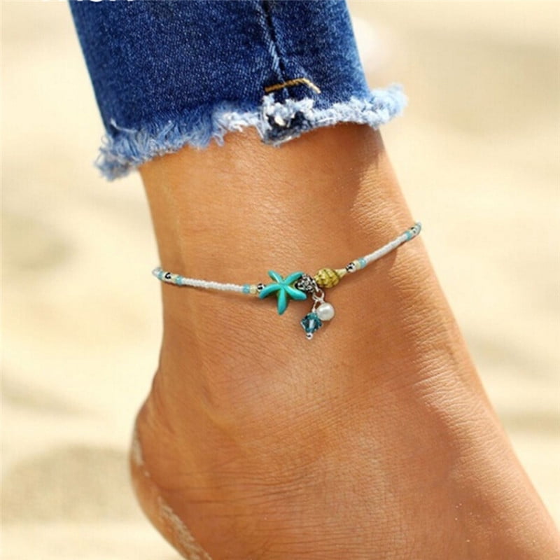 Starfish Shell Beach Foot Chain Conch Sandal Anklets Beads Bracelet Jewelry 