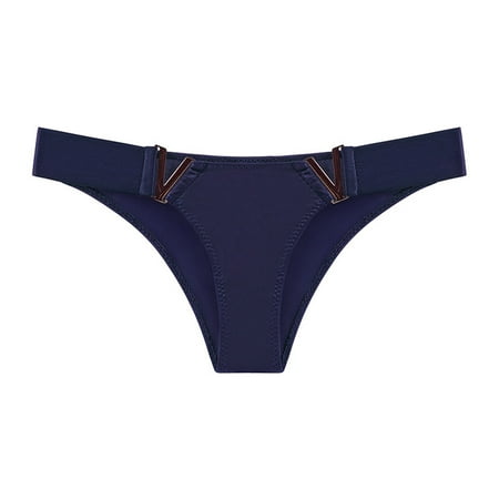 

XZHGS Solid Spring Boyshort Women Metal V Shaped Sports Briefs Solid Color Ice Silk Low Waist Briefs Women underwear Thong High Waist