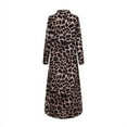 thumbnail image 4 of ZANZEA Women's Turn Down Collar Long Sleeve Leopard Print Shirt Dress, 4 of 11