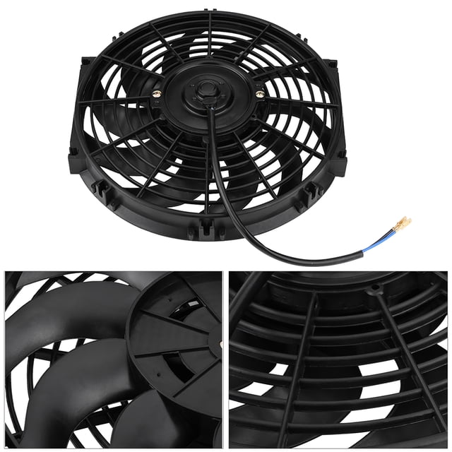 Cooling Fans, Push Pull Cooling Fan 12V 80W Universal Ultra Slim Black 12 Inch Low Noise With Mounting Kit For Car Accessory
