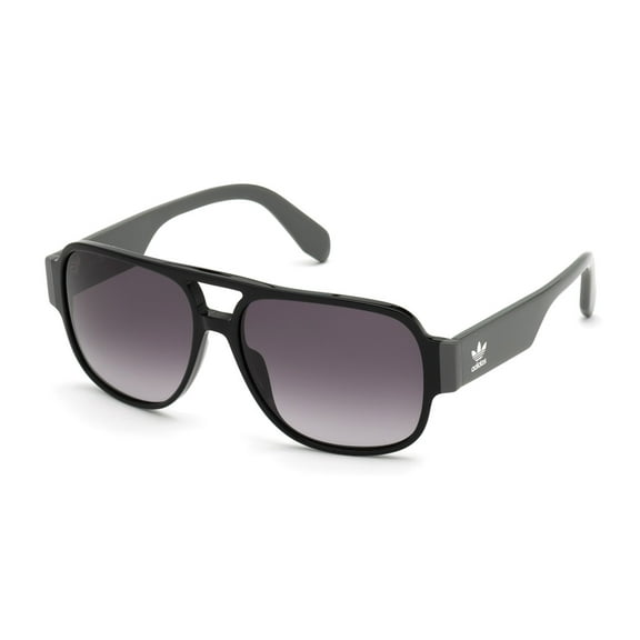 Adidas Originals OR0006 01B Shiny Black Grad Smoke Plastic 57mm Men's Sunglasses