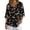 Cherry Blossom Hummingbird, variant on Cat Flower Pattern Womens Blouses 3/4 Length Sleeve Linen-Look Womens Tops V Neck Button Down Shirt