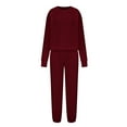 thumbnail image 4 of Kovlvoll Fall Sweatsuits for Women Crewneck Sweatshirts with Sweatpants Loose Casual Fleece Lined Warm 2 Piece Sets, 4 of 7
