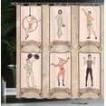thumbnail image 4 of Ambesonne Vintage Shower Curtain, Circus Acrobats Gymnast, 69"Wx70"L, Pink Beige, 4 of 5