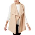 thumbnail image 1 of Kensie Womens Fuzzy Fashion Vest, Beige, Large, 1 of 2
