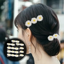 FRCOLOR Lovely Daisy Flower Hair Clips for Women and Girls with Bright White Color Perfect for Decor and All Hair Styles