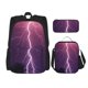 thumbnail image 1 of Fotbe Thunderstorm Violet Purple Set Escolar 3 en 1 para Niños - Mochila Duradera con Lonchera Aislante y Estuche para Lápices - Mochila Escolar para Niños y Niñas, 1 of 7