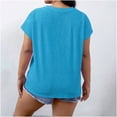 thumbnail image 6 of Horkkom Womens Summer Tops Plus Size Crew Neck Solid Color Short Sleeve Shirts Casual Loose Tunic Tops XXL, 6 of 10