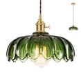 thumbnail image 1 of Lámpara colgante XZHGCEE vintage de cristal verde para isla de cocina, 1 of 8