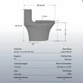 thumbnail image 5 of One-Piece Toilet,1.1/1.6 GPF Elongated Modern Toilet,Soft Closing Seat,Siphonic S-trap,LIGHT GREY 02, 5 of 7