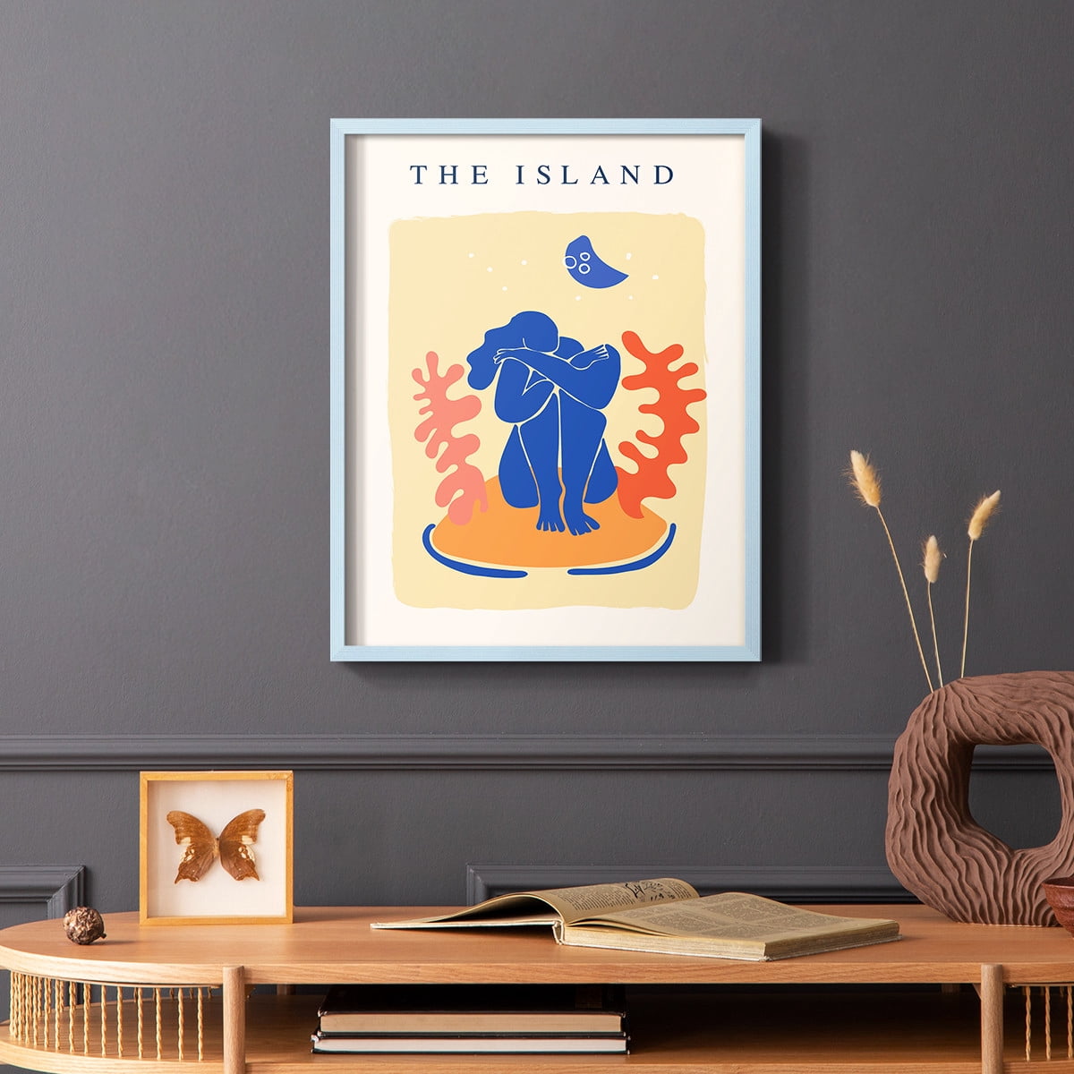 Matisse CCCXIV in Blue Solid Wood 16 x 20 Framed Print