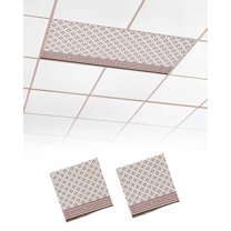 Fluorescent Light Covers for Ceiling Lights 2 Pack,Brown Geometric Magnetic Ceiling Light Covers 2x4ft for Classroom Office School,Vintage Ethnic Plaid Abstract Art Overhead Drop Ceiling Light Shade