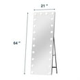 thumbnail image 4 of Spaco 64x21 Inch Hollywood LED Full-Length Mirror, White Frame, Hammer-Resistant, 50,000-Hour Bulbs, Touch Color Temp, Wall-Mount/Free-Standing, 4 of 7