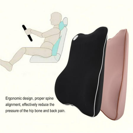 Ejoyous Car Office Seat Chair Memory Foam Lumbar Back Support Cushion Pillow, Car Lumbar Support Cushion, Back Support (Best Lumbar Support Pillow For Car)