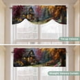 thumbnail image 5 of Country Forest Tie Up Valance Curtains for Windows, Kitchen Curtains Window Treatments, Fall Farmhouse Trees Cabin Nature Scenery Short Window Shades Valances for Bedroom Bathroom Cafe 42"x12", 5 of 8