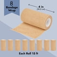 thumbnail image 3 of 8 Rolls Self Adhesive Bandage Wrap, Vet Tape - 4 in x 5 Yds Breathable, Elastic Cohesive Wrap Tape for Wrist Ankle Hand Leg, 3 of 6