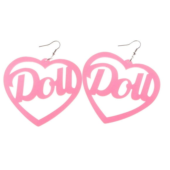 Pendientes colgantes grandes de acrílico de moda para mujer, joyería de fiesta de hip hop, regalo Rosado