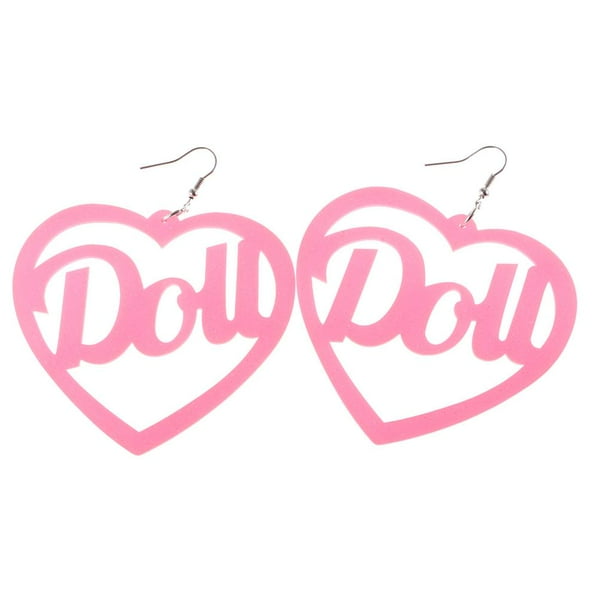 Pendientes colgantes grandes de acrílico de moda para mujer, joyería de fiesta de hip hop, regalo Rosado