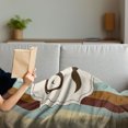thumbnail image 3 of Modern Soft Flannel Fleece Blanket, Funny Man Face with Moustache and Glasses Winking on Striped Background Sir Artwork, Cozy Plush for Indoor and Outdoor Use, 60" x 80", Multicolor, by Ambesonne, 3 of 5