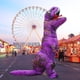 thumbnail image 3 of Modelo de dinosaurio de dibujos animados Animal inflable para disfraces de Halloween (púrpura) JShteea Libre de BPA, 3 of 6