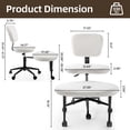 thumbnail image 6 of Waleaf Cross Legged Office Chair Swivel, Ergonomic ADHD Desk Chair with Wide Seat, Heavy Duty Boucle Yoga Meditation Chair for Adult, 6 of 7