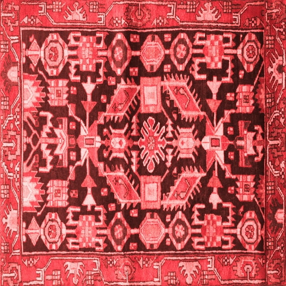 Ahgly Company Indoor Square Persian Red Traditional Area Rugs, 4' Square