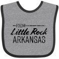 thumbnail image 3 of Inktastic From Little Rock Arkansas in Black Distressed Text Boys or Girls Baby Bib, 3 of 4