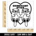 thumbnail image 2 of Significant Otter Other Holding Hands Love Anniversary Valentine's Day Self-Inking Rubber Stamp Ink Stamper - Blue Ink - Large 1-1/2 Inch, 2 of 7