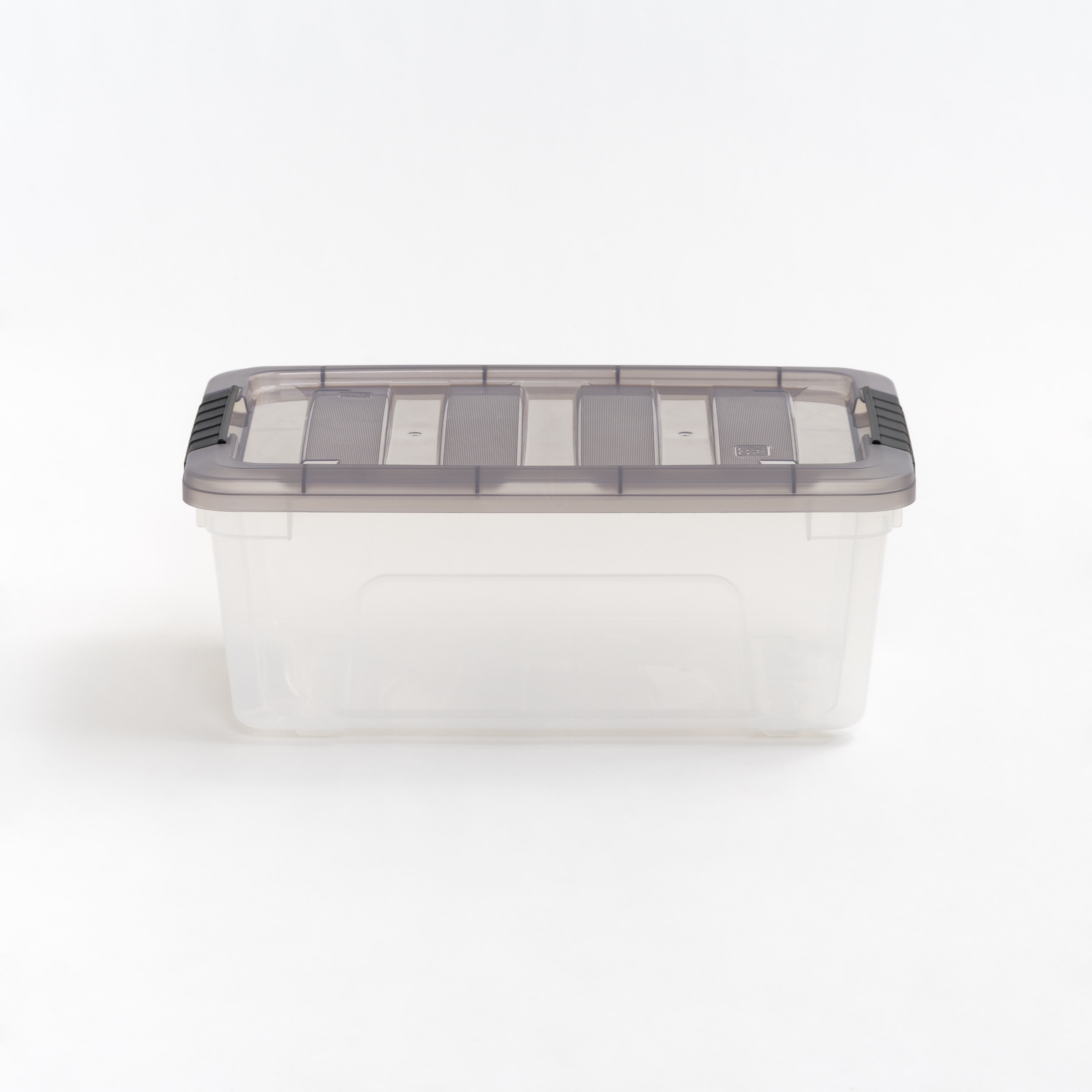 Iris Clear Stack and Pull Latching Flat Lid Storage Box, 22 x 16.5 x 13.03 inch