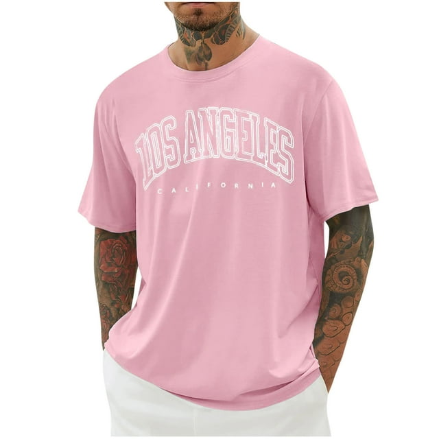 DPTALR Hommes Imprimé Col Rond Casual Manches Courtes Col Rond Chemisiers Chemises