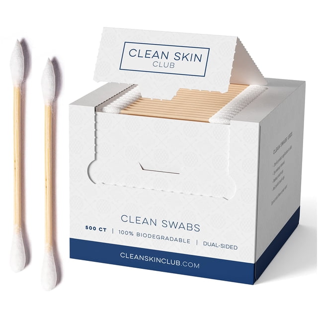 Bastoncillos Swabs Clean Skin Club Clean, paquete de 2, 1000 unidades