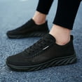 thumbnail image 2 of PEASKJP Men's Shoes Mesh Breathable Lightweight Non Slip Lace Up Hiking Gym Sports Training Shoes Black 41, 2 of 5