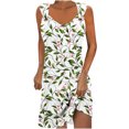 thumbnail image 2 of Viikei Womens Dresses Summer Clearance,Women's Casual Slip Short Sleeve Dress,Women's Casual Versatile Printed V Neck Casual Sleeveless Suspender Dress Green S, 2 of 5